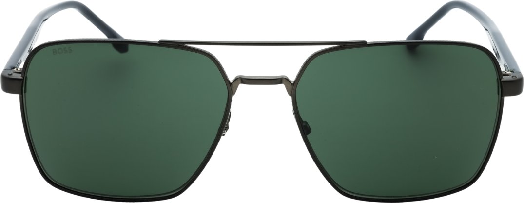 Hugo Boss Sonnenbrille mit grünen Gläsern und mattem Rutheniumschwarz