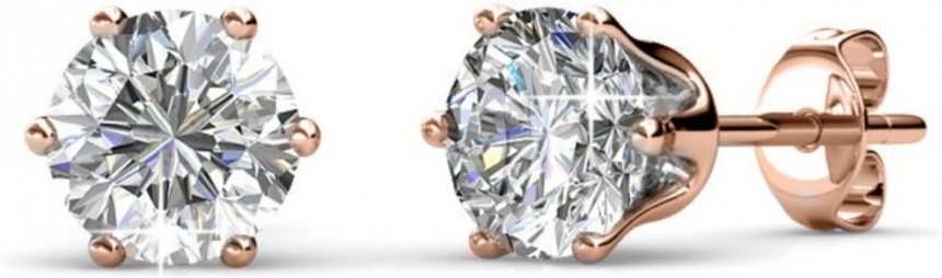 Geburtsstein April Ohrringe - Rose Gold und Kristall