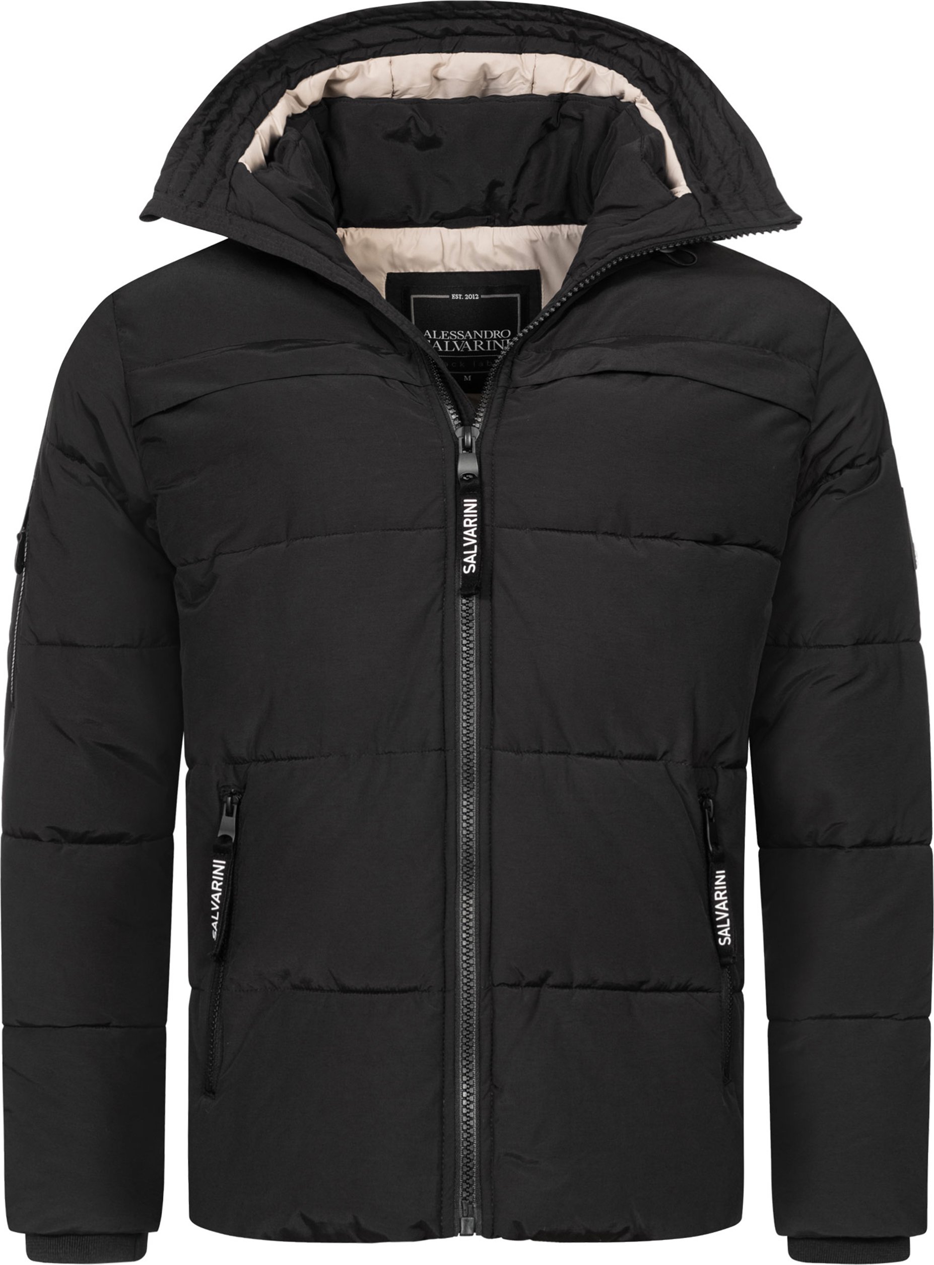 Alessandro Salvarini Herren Winter Steppjacke AS-334 mit gefütterter Kapuze