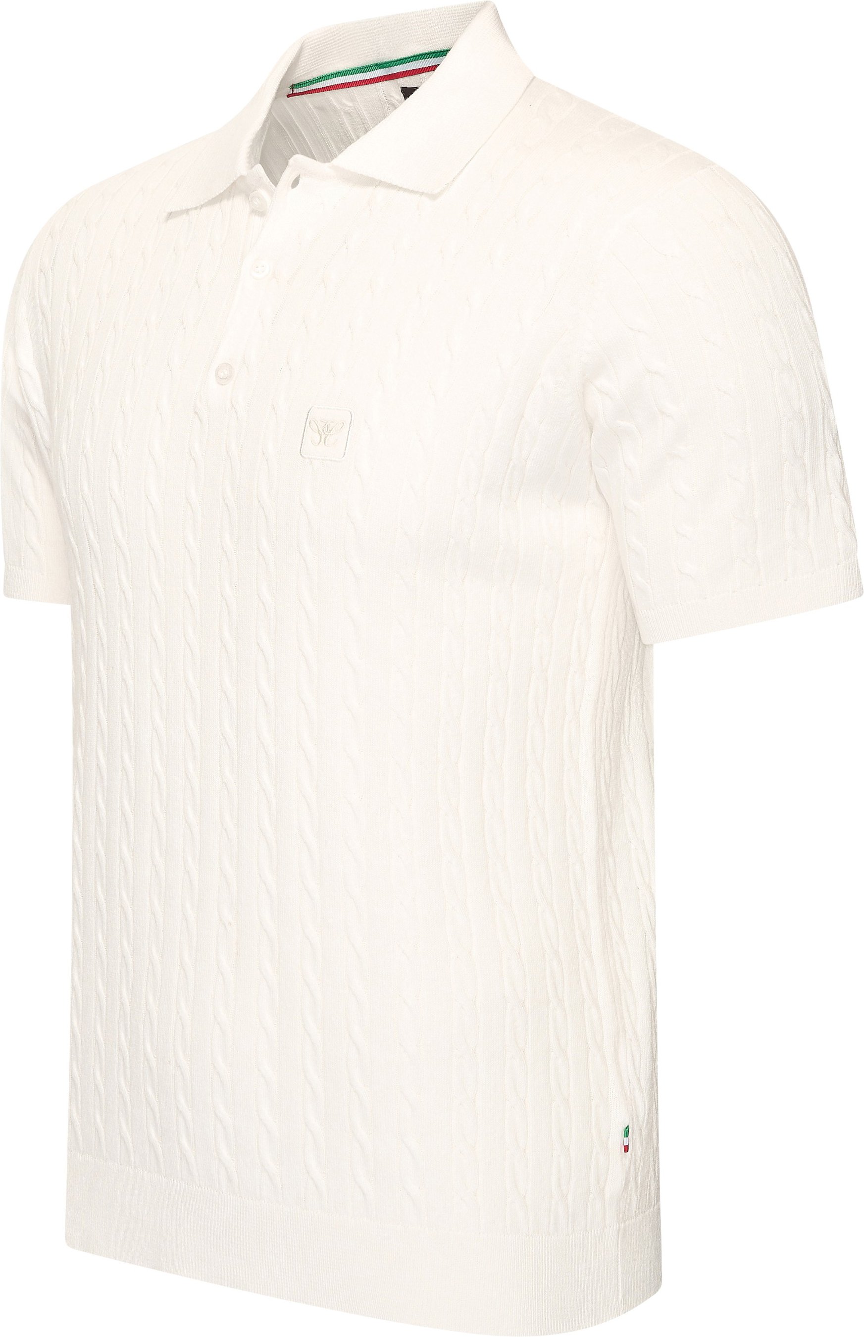 Cappuccino Italia Caorle Cable Knit Polo Weiss