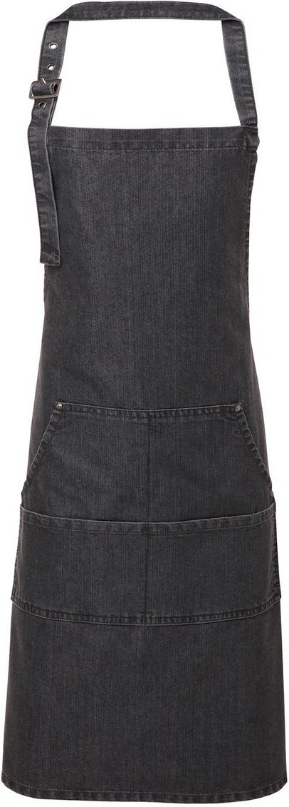 Premier Unisex Erwachsene Twill Vollschürze (Black Denim)