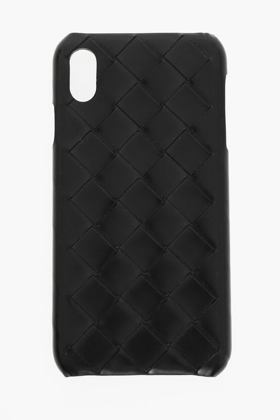 Gewebte Lederhülle für das iPhone XS MAX in Schwarz