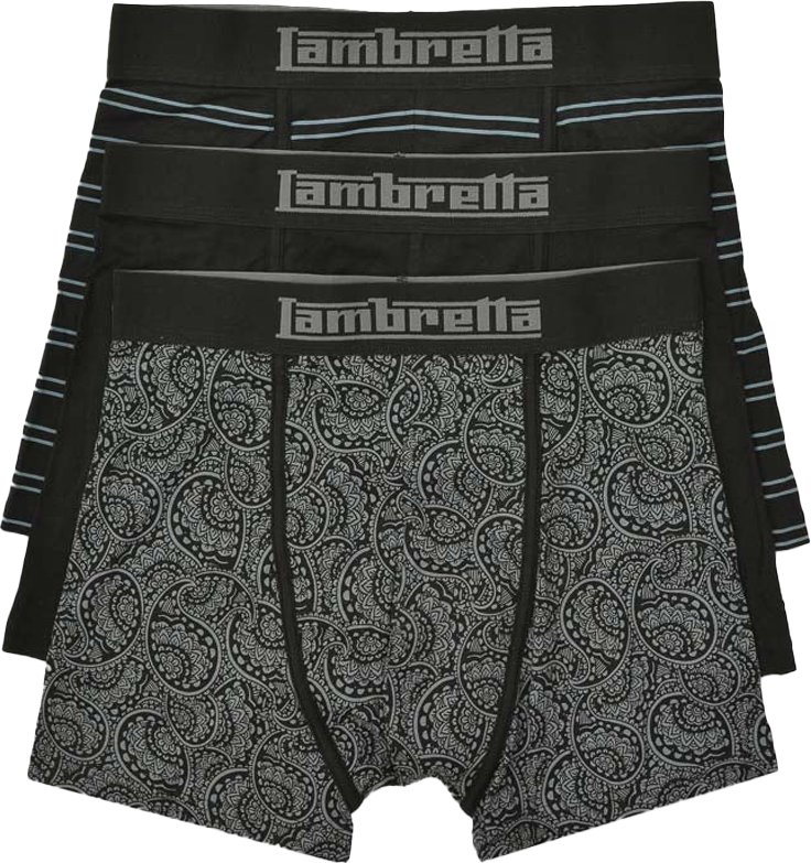 Lambretta - Boxershorts für Herren (3er-Pack) (Schwarz/Grau)