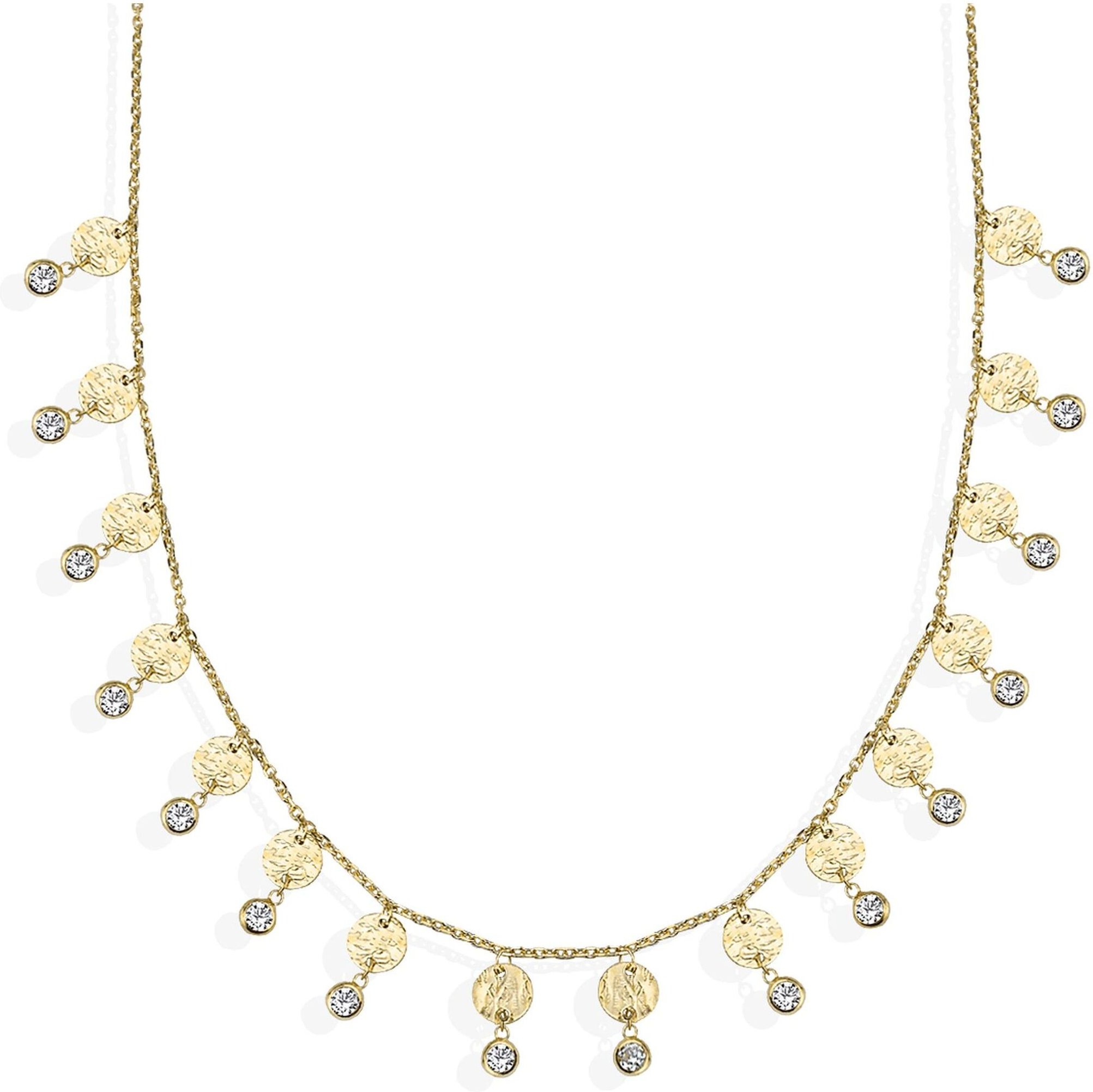 Dkeniz Anhänger mit Kette 925/- Sterling Silber vergoldet Doppel Fundament Silberkette