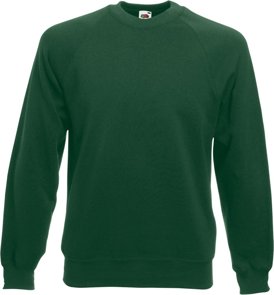 Fruit Of The Loom Herren Raglan-Ärmel Belcoro® Sweatshirt (Flasche grün)