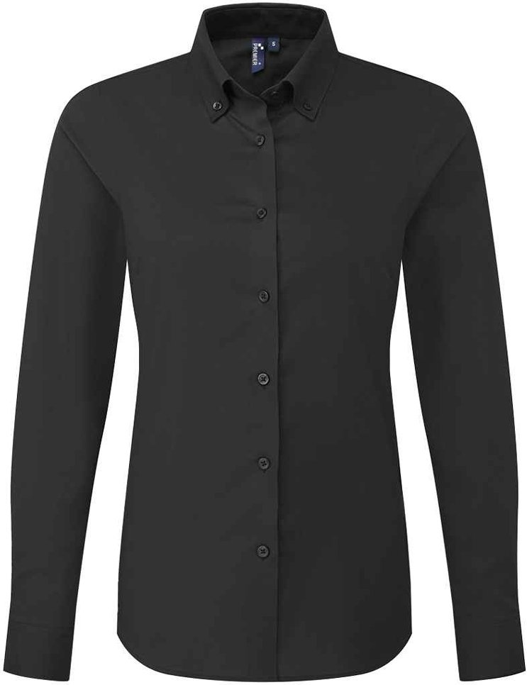 Premier - "Supreme" Formelles Hemd für Damen Langärmlig (Schwarz)