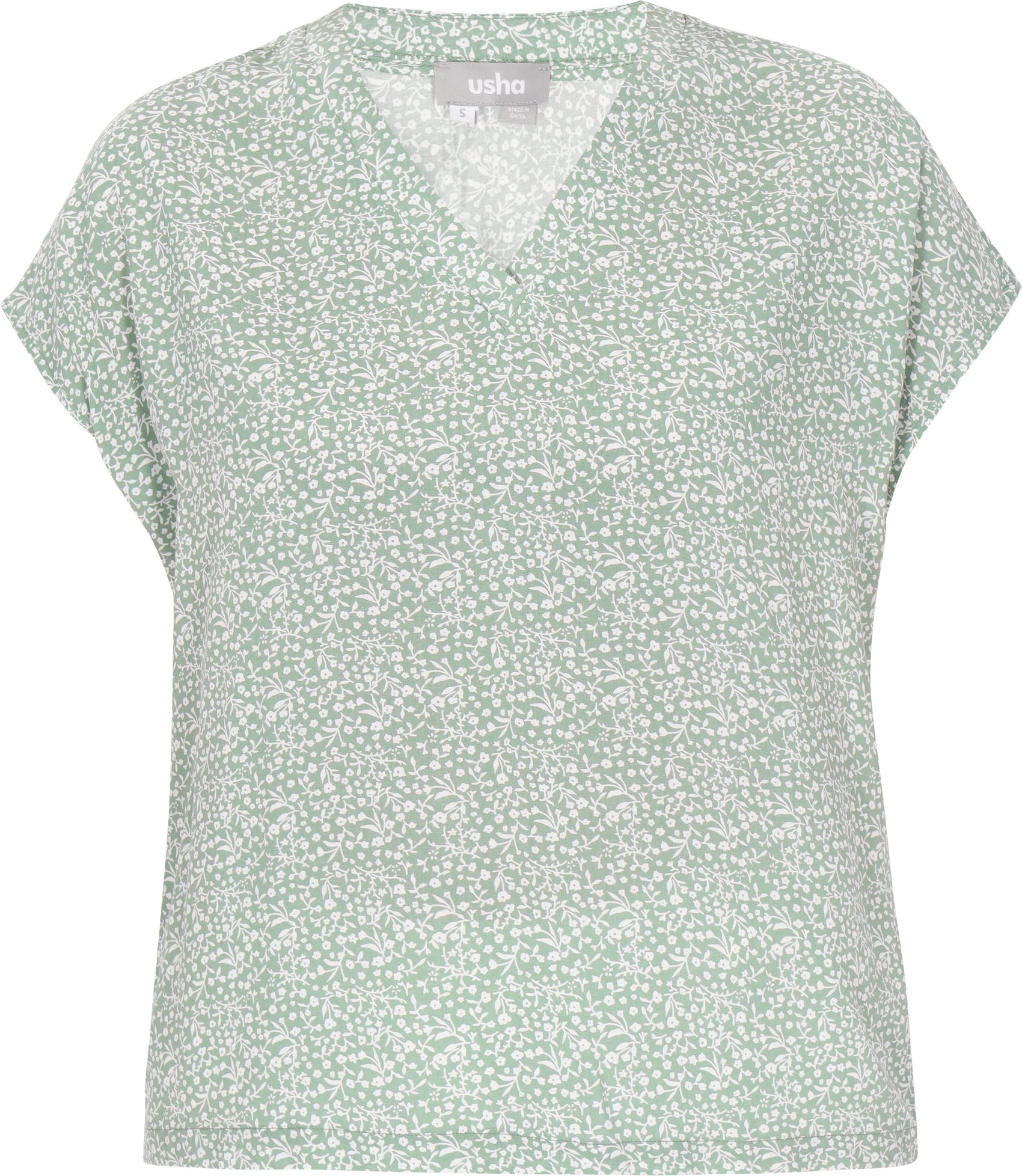 usha Bluse Frauen türkis weiß