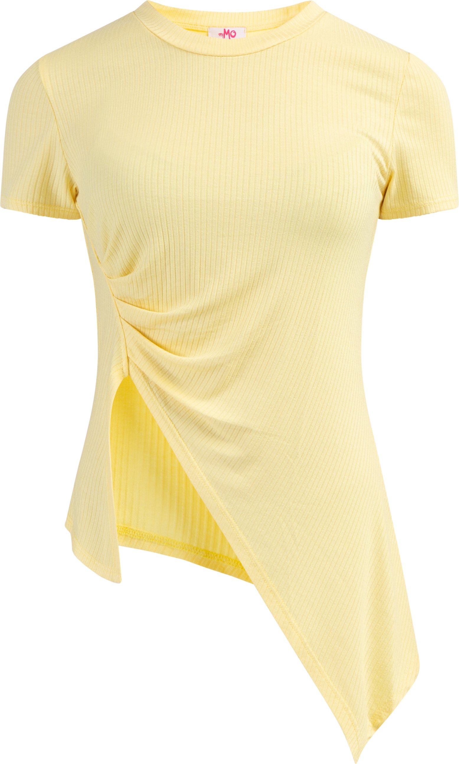 Mymo Jersey-Shirt aus Rippstrick Damen Höllengelb