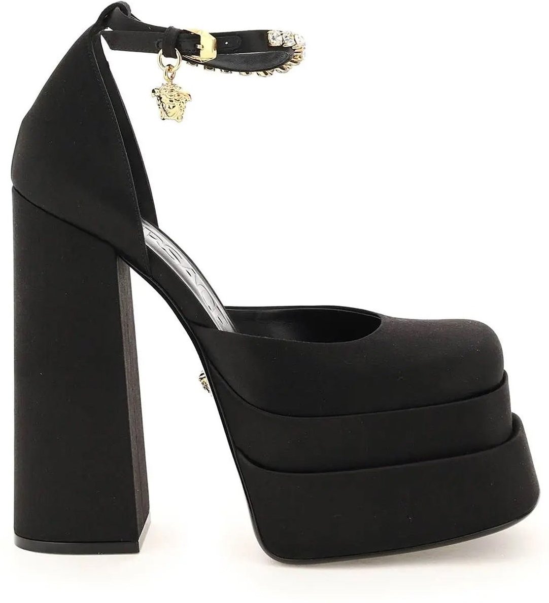 Versace Plateau-Pumps aus Seidensatin