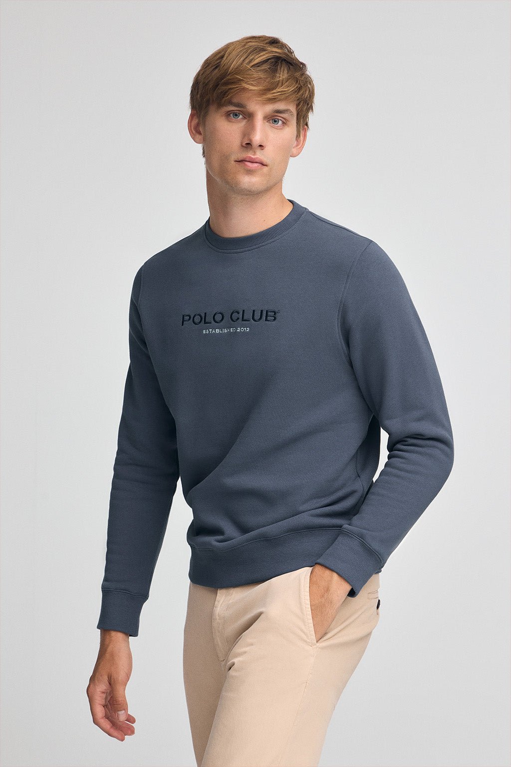 Sweatshirt denimblau im Relaxed Fit Established 2012 Polo Club