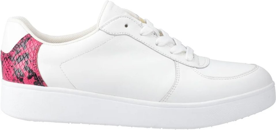 FitFlop - Damen Sneaker, Schlangenmuster, Leder (Weiß/Himbeere)