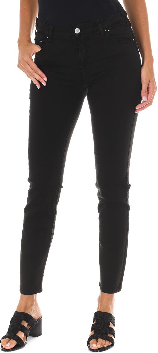 Lange Denim-Hose aus elastischem Stoff 10DB50255-G239 Frau