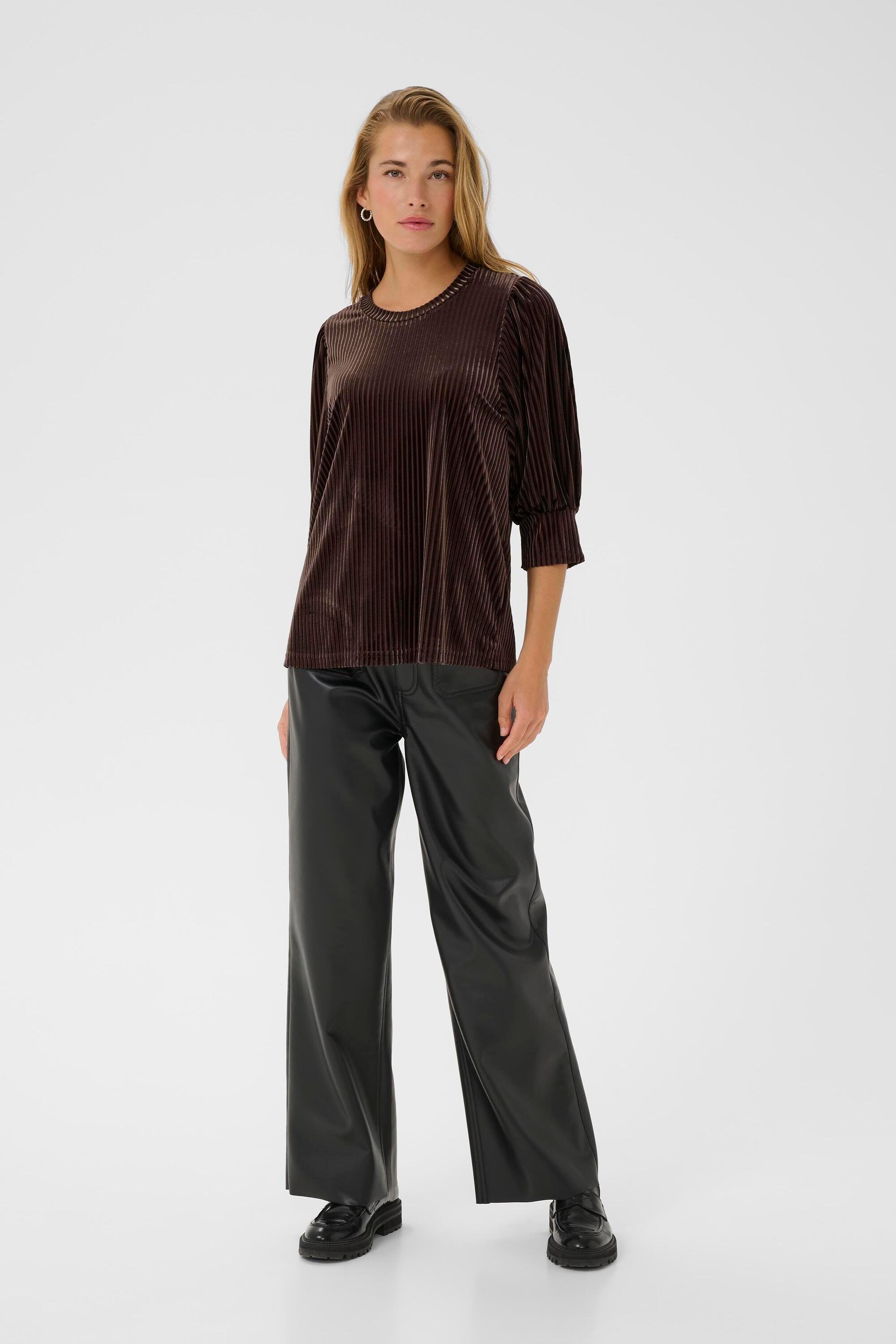 Langarm-Bluse KAcaca Langarm-Bluse Loose fit dark brown