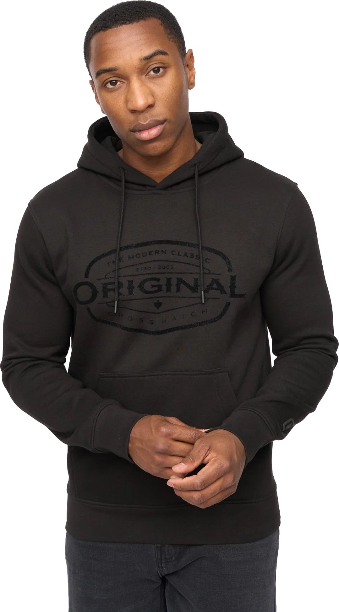 Crosshatch - "Traptons" Kapuzenpullover für Herren (Schwarz)