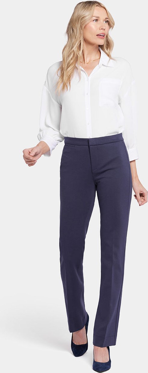 Schlanke Pants aus Ponte-Strick | Oxford Navy