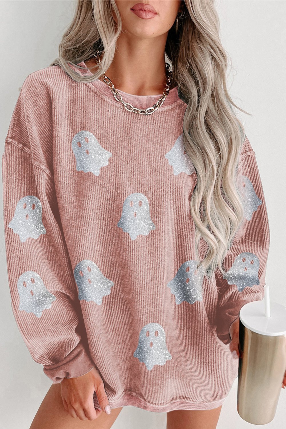 Cord-Gespenster-Print Sweatshirt