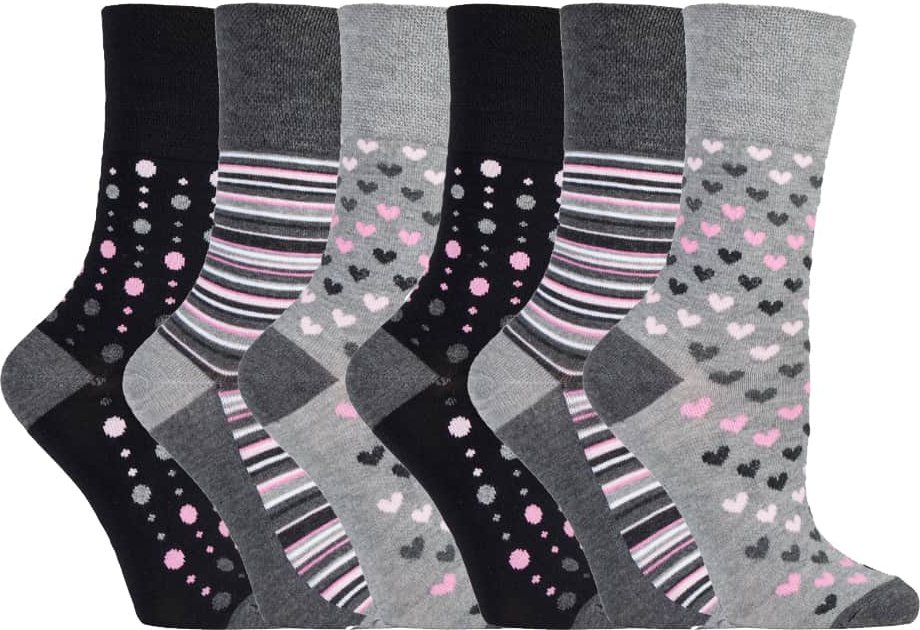 Sock Shop Gentle Grip - 6 Paar Damen nicht elastische Bambus Socken - SOLRM36