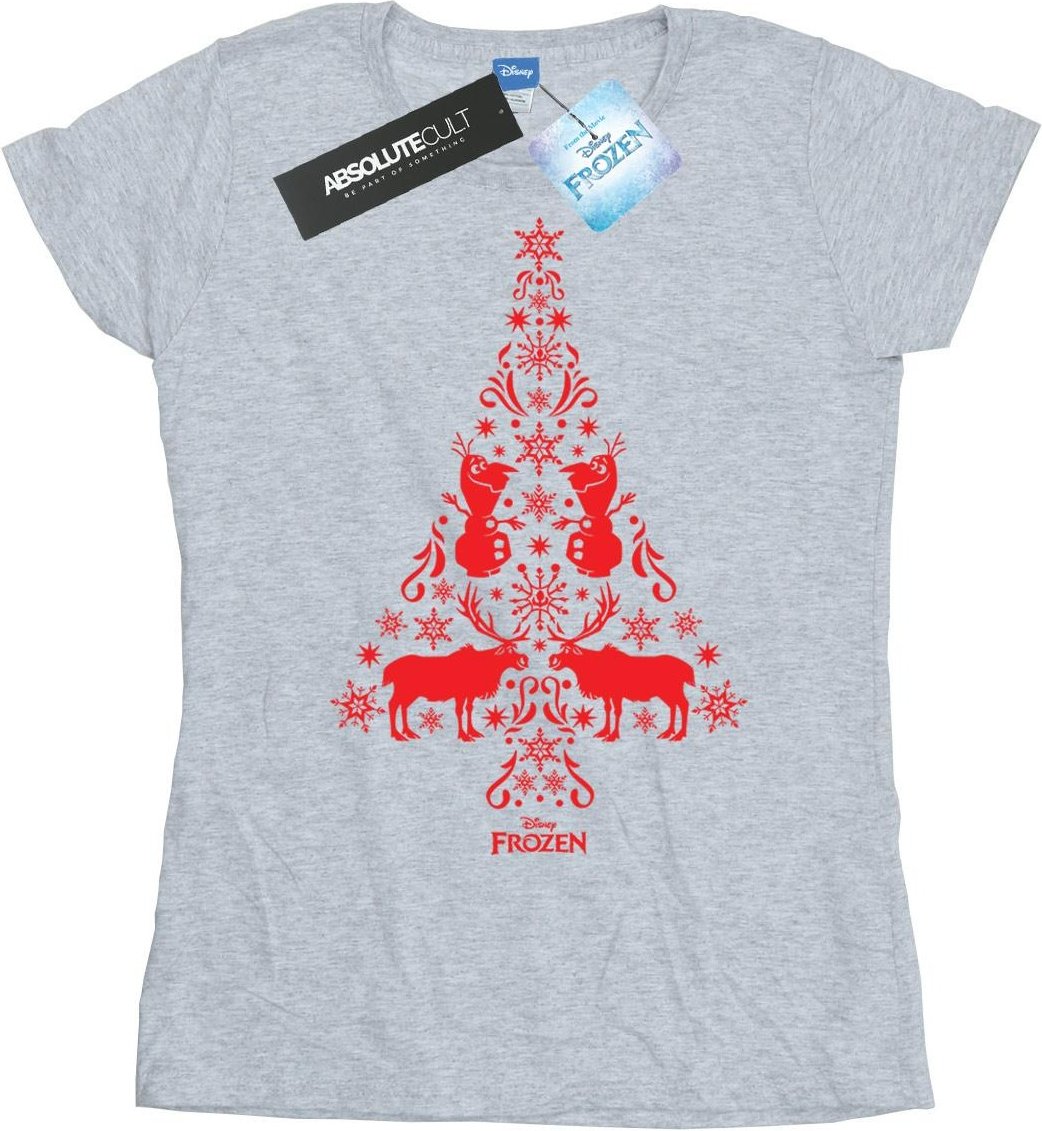 Disney - "Frozen Christmas Tree" T-Shirt für Damen (Grau)