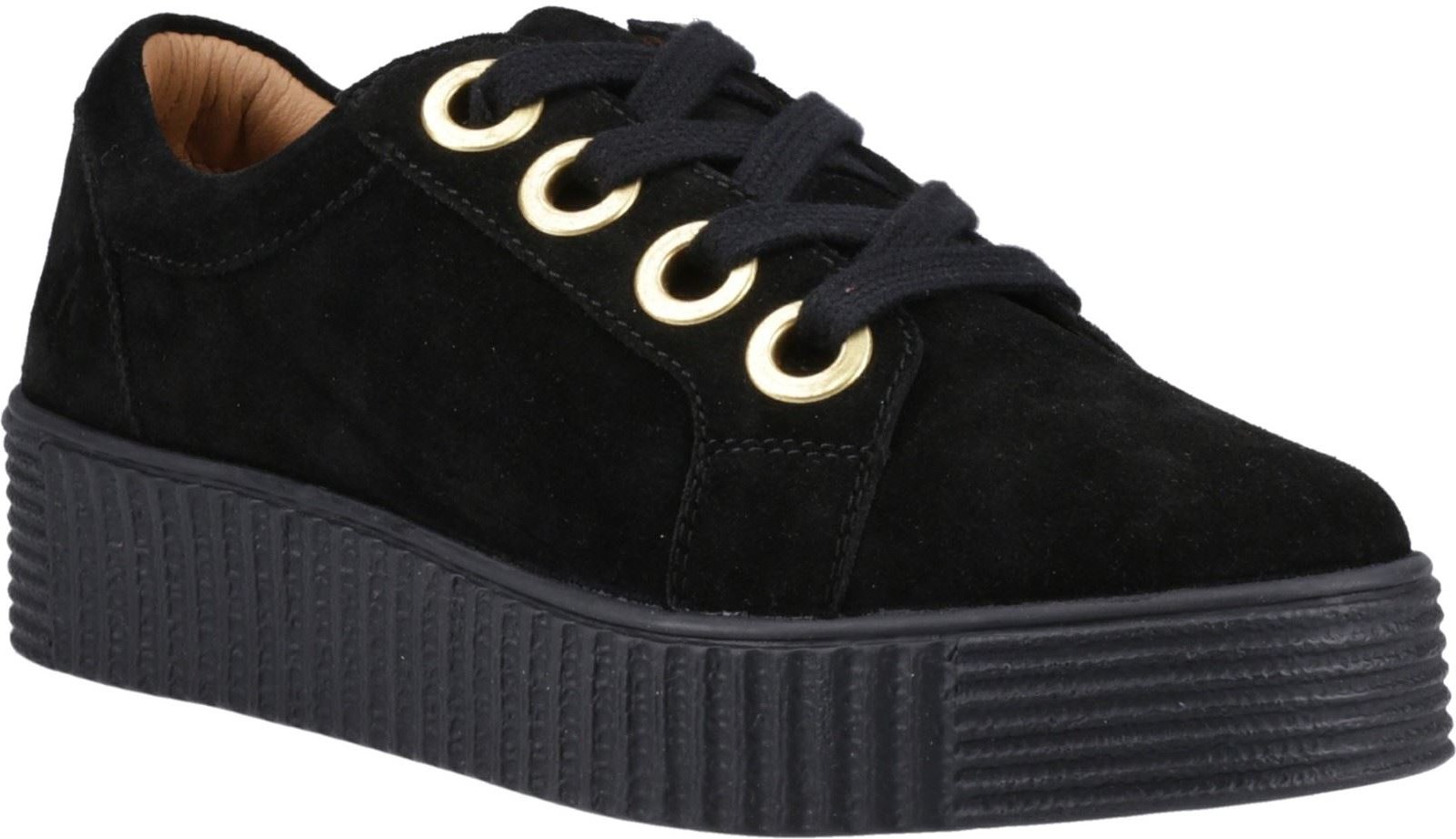 Hush Puppies Tamsin Wildleder Damen Schwarz Sneakers