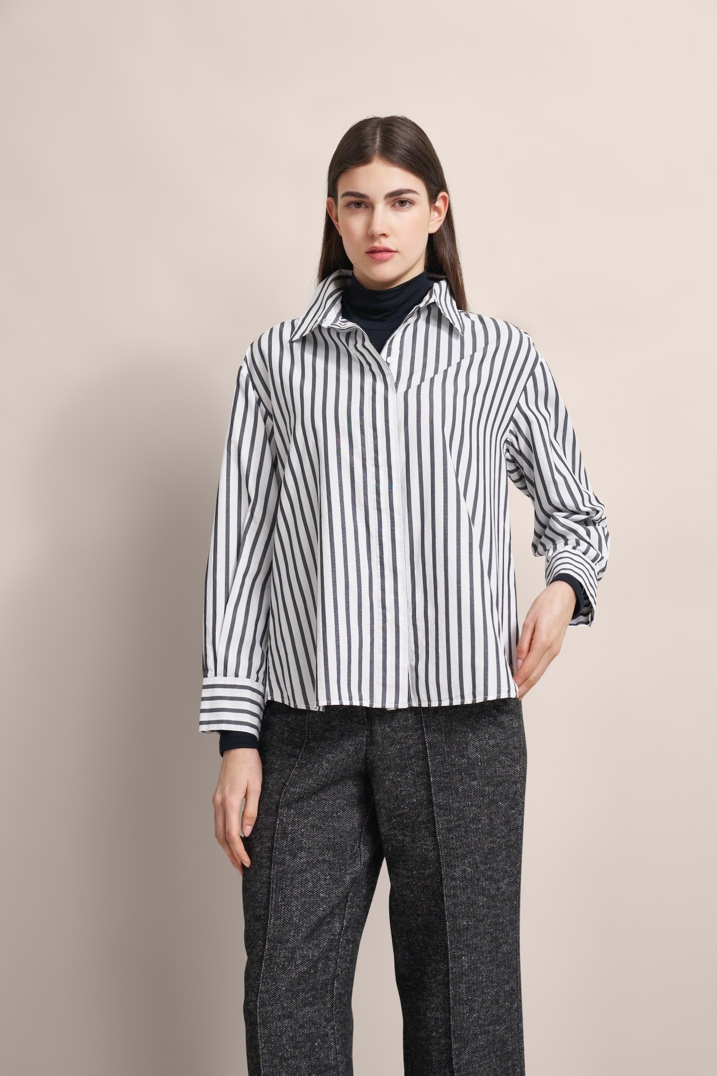 Bugatti Damen Bluse mit verdeckter Knopfleiste