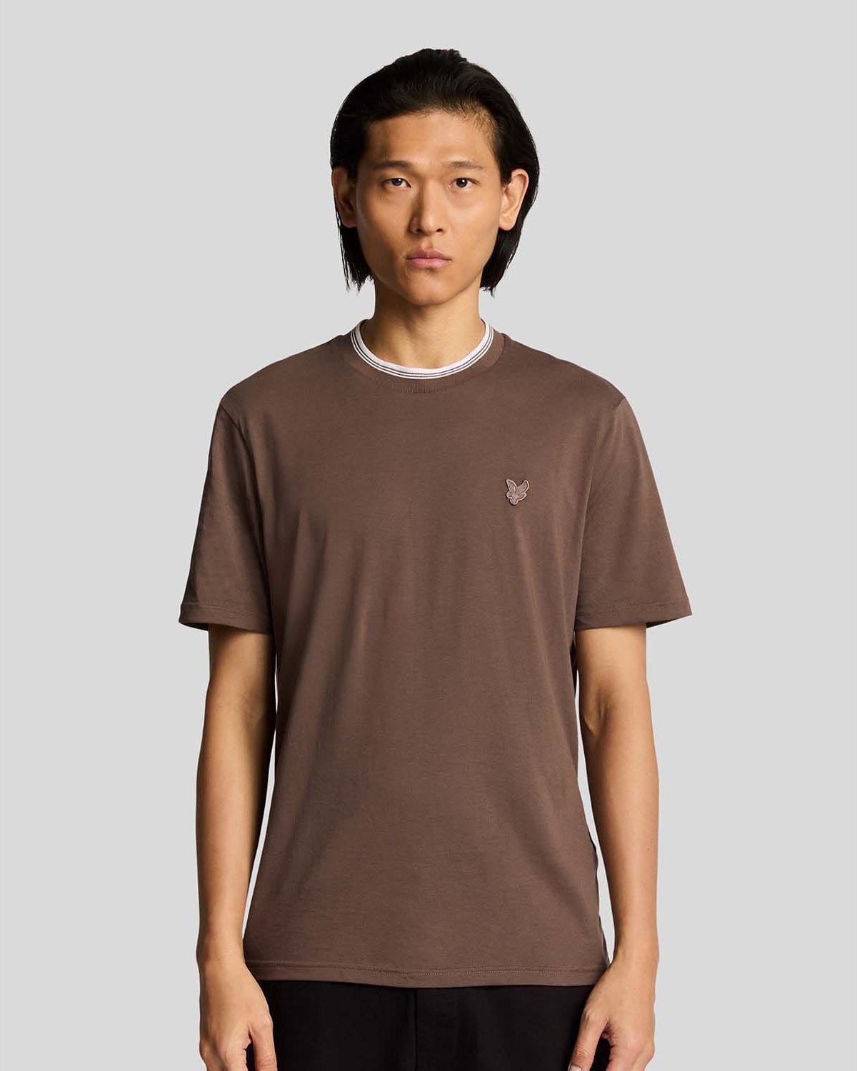 Herren Lyle And Scott superfeines Baumwoll-Tipped T-Shirt in Lila