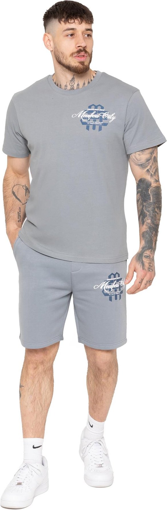 Enzo Milano | Bedrucktes T-Shirt & Shorts-Set für Herren