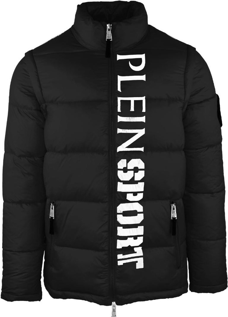 Thumbnail - Plein Sport Vertical Logo Padded Black Jacket