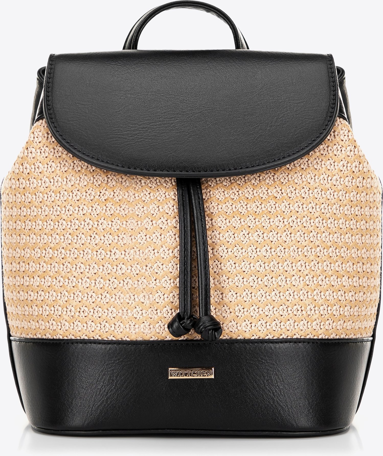 Wittchen Damen-Rucksack, gewebt, Schwarz und Beige, Polyurethan