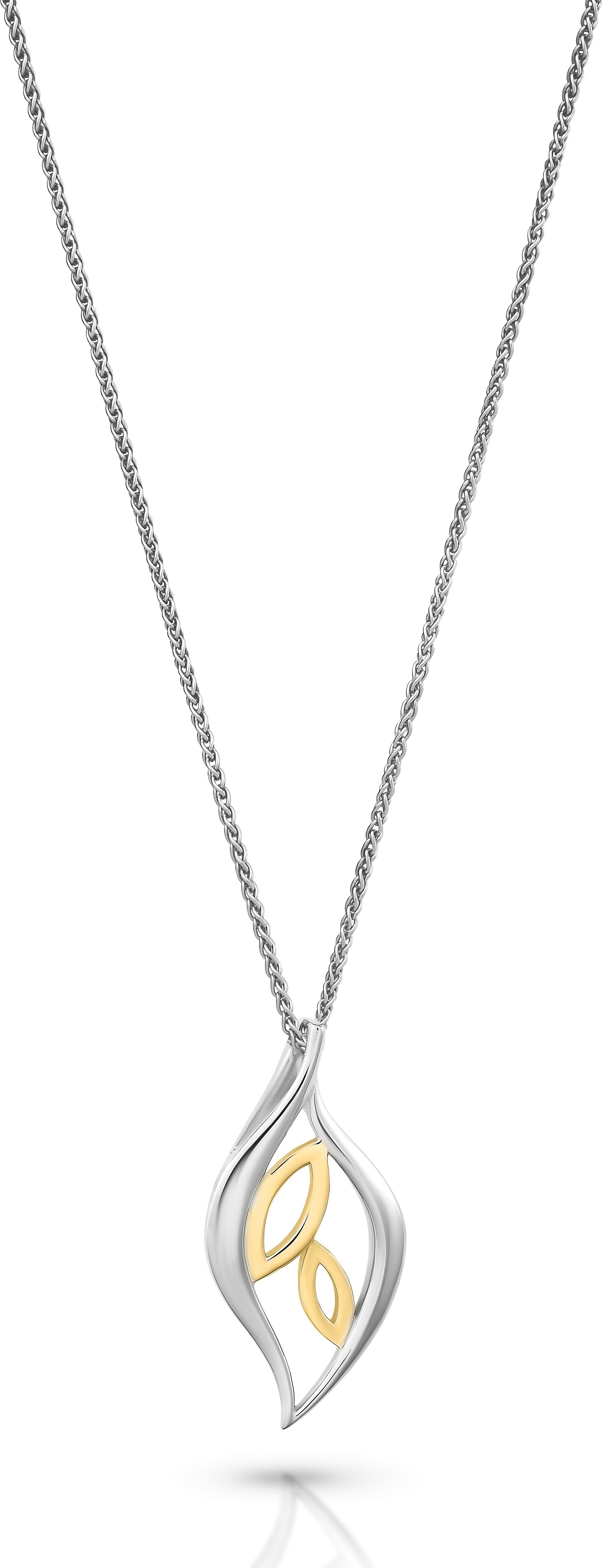 Orphelia 'Charlotte' Damen-Kette mit Anhänger aus 925er Sterlingsilber – Silber/Gold ZH-7523