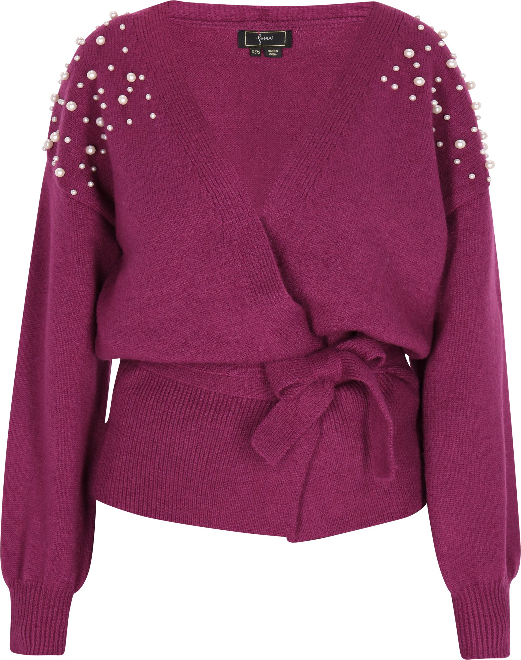 Faina Strickjacke Damen Pflaume