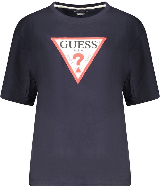 Guess Jeans Blau Organic Cotton Damen T-Shirt