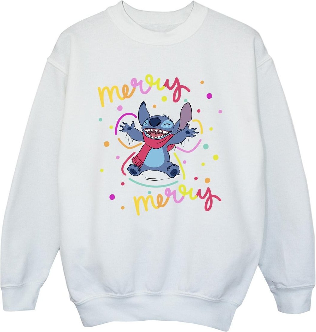 Disney - "Lilo & Stitch Merry Rainbow" Sweatshirt für Mädchen (Weiß)
