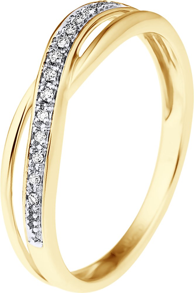 DIADEMA - Ring - Gekreuzt - Diamanten - Gelbgold