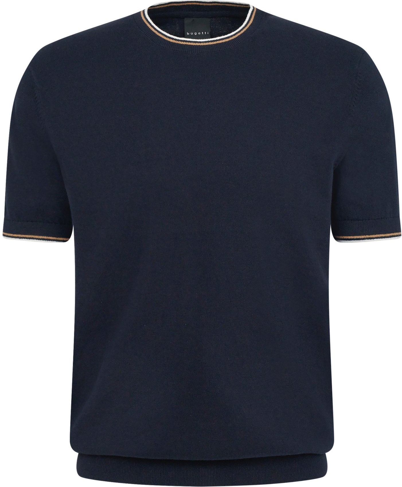 Bugatti Herren Strick-Shirt kurzarm hochwertig