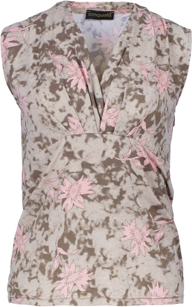 Ärmelloses Top aus Polyamid-Jersey mit Blumenmuster