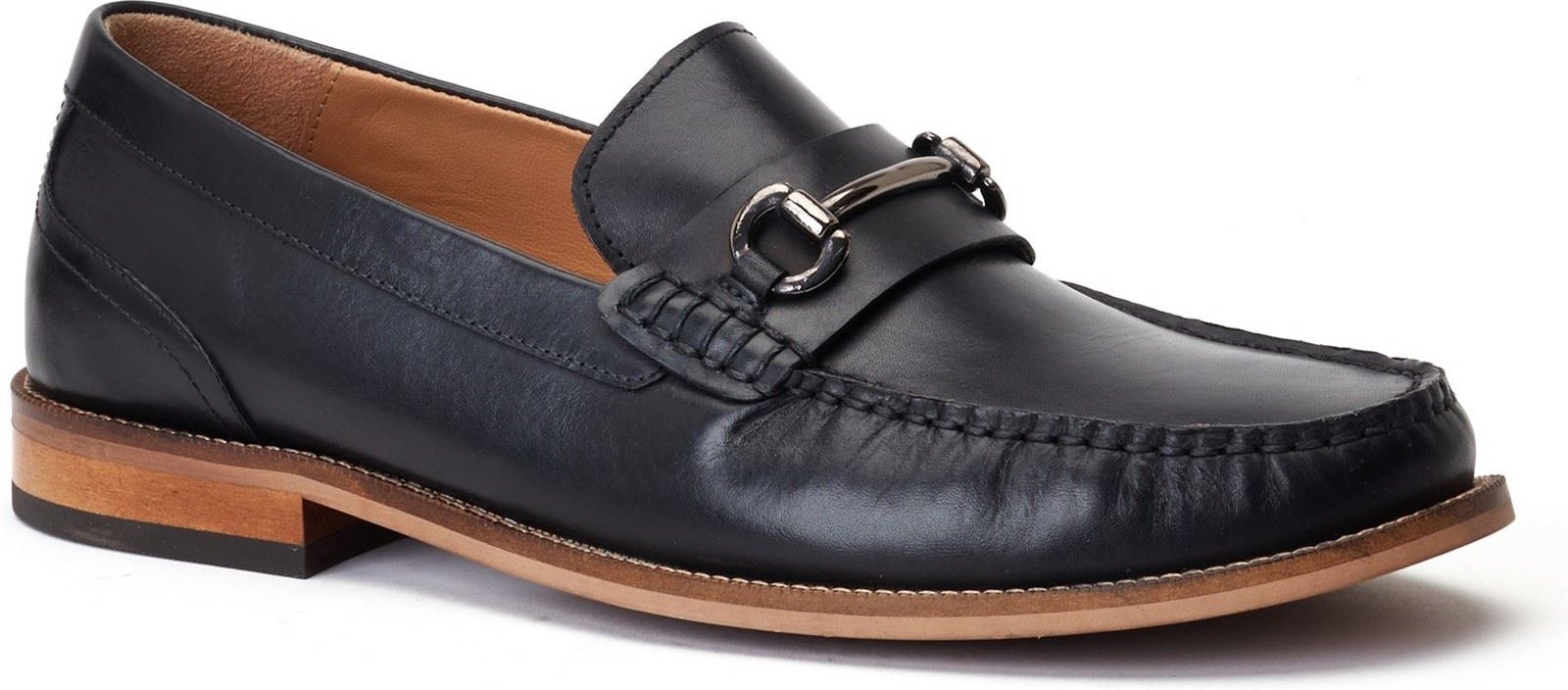 Base London Madison Leder Herren schwarze Mokassins