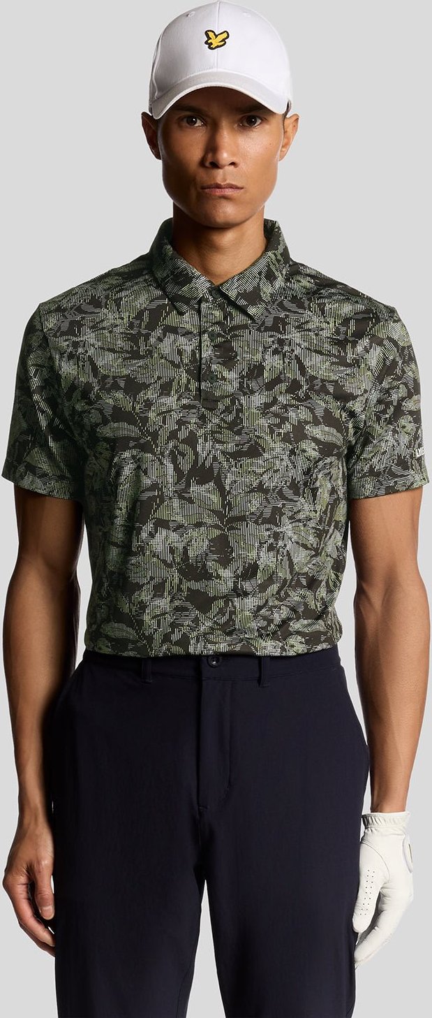 Lyle & Scott Golf Digital Floral Polo-Shirt - Schwarz
