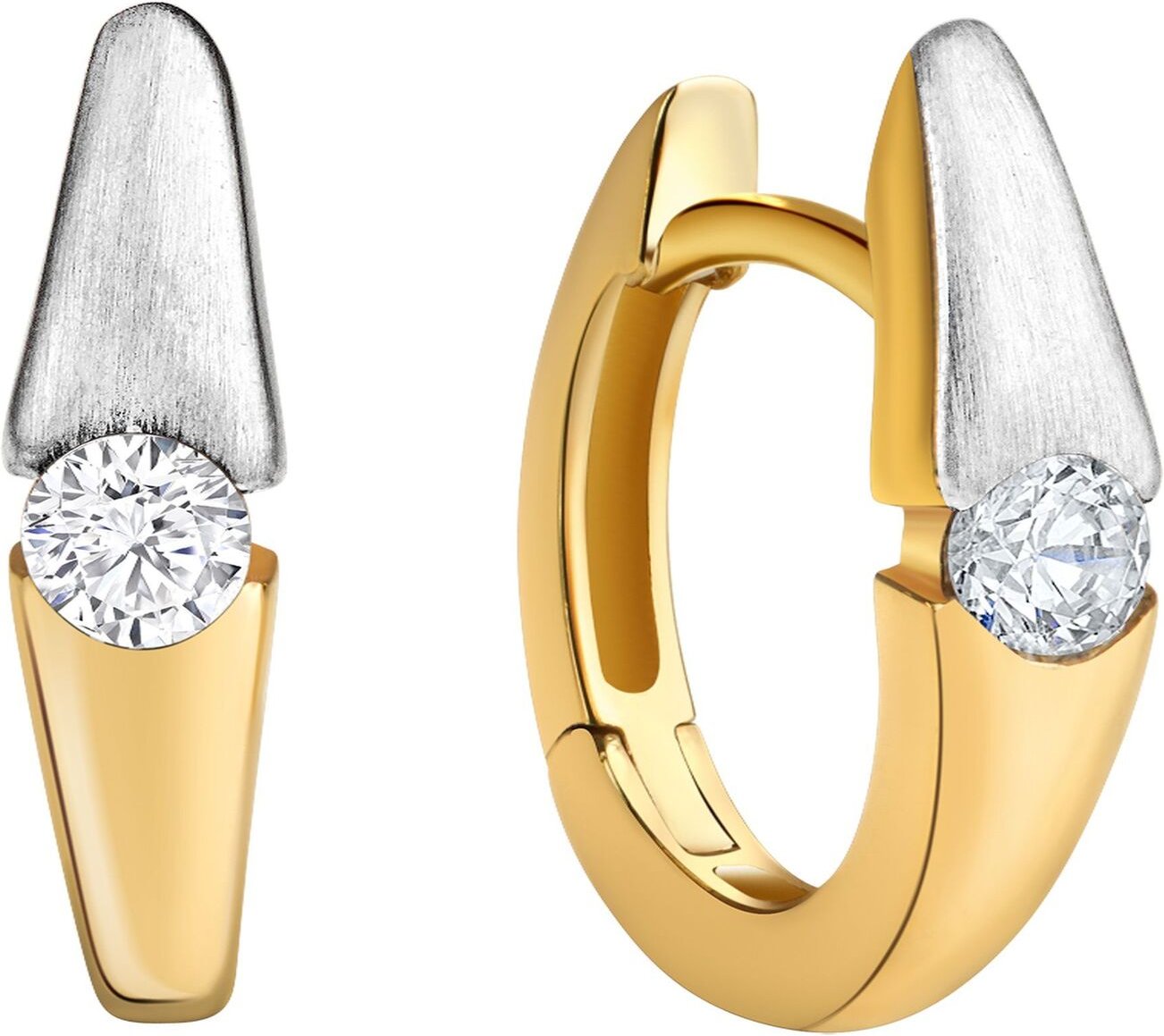 Celesta Gold Ohrring 375/- Gelbgold 2farbig Zirkonia