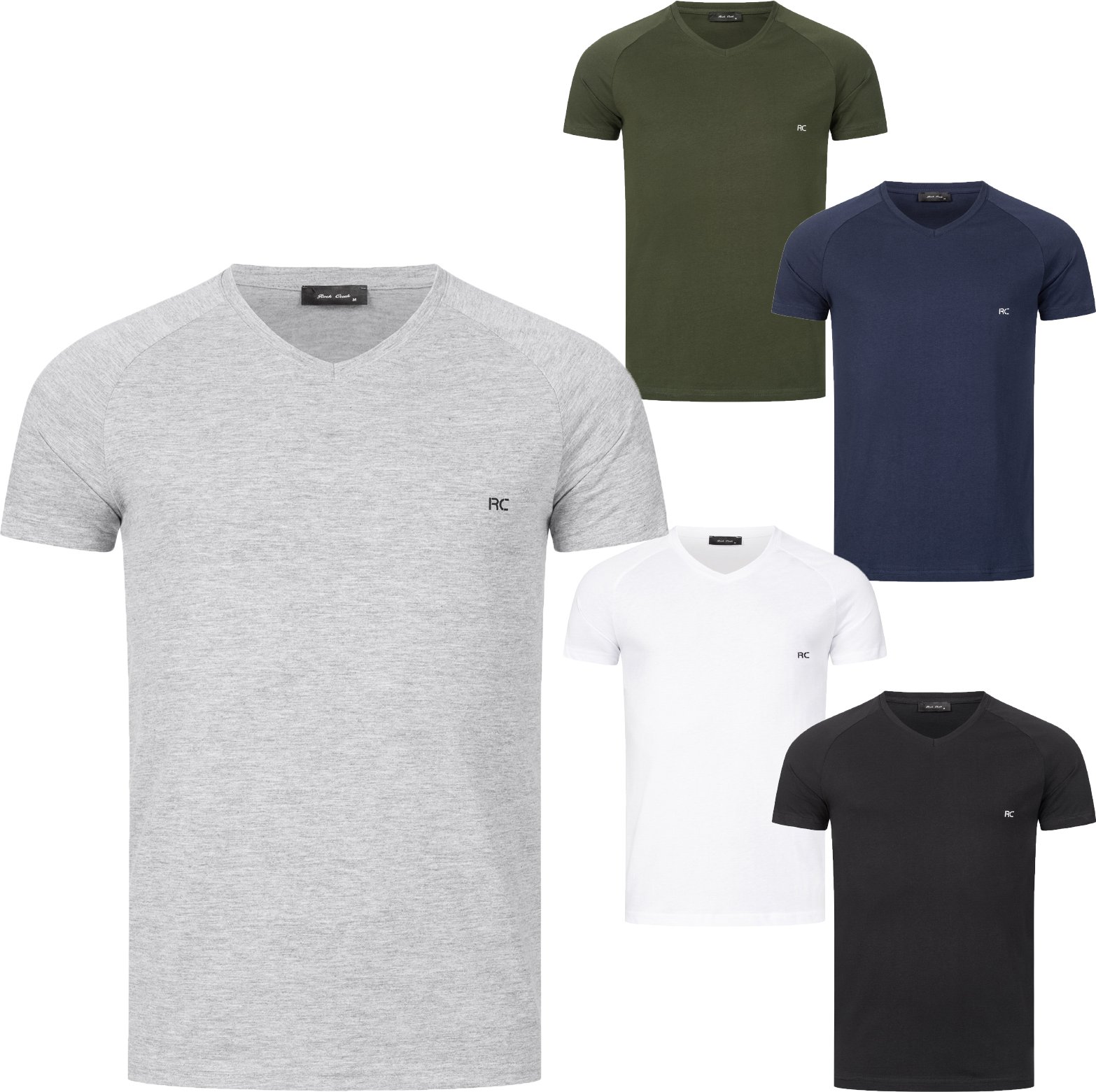 Rock Creek T-Shirt Grau, Weiß, Schwarz, Dunkelblau, Khaki
