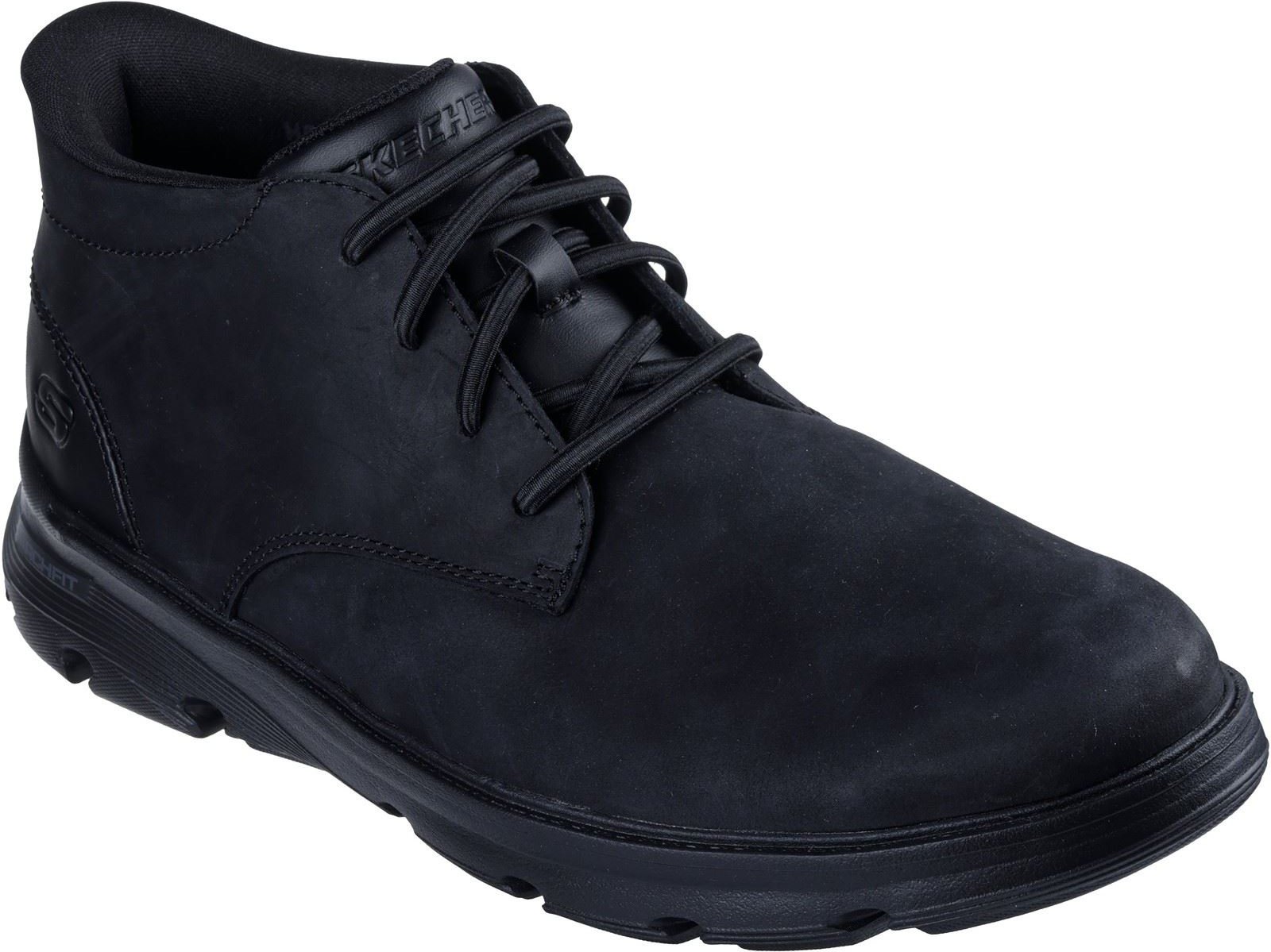 Skechers Arch Fit Garza Ridley Leder Herren Schwarz Knöchelstiefel
