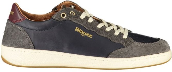 Blauer Blaue Leder Herren Sneaker