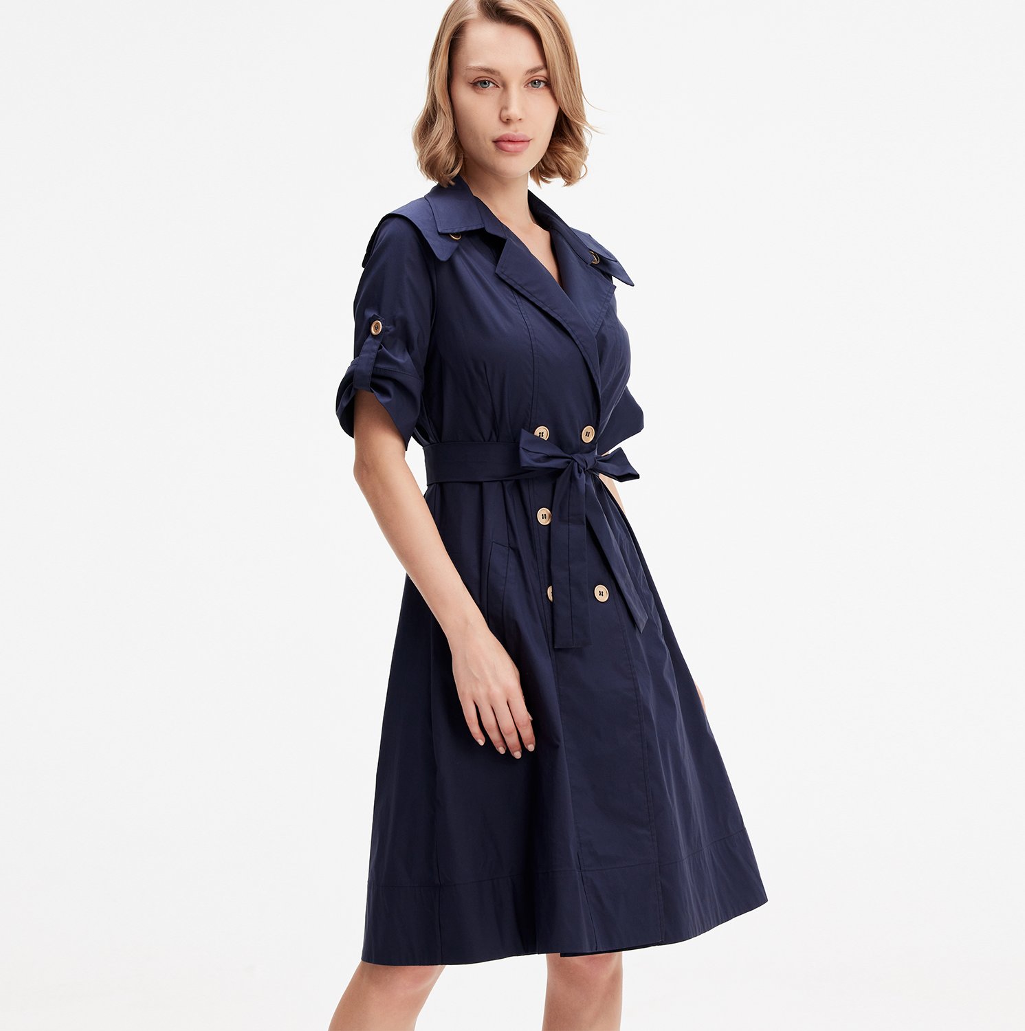 Trenchcoat-Kleid aus Baumwolle