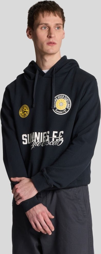 Thumbnail - Lyle & Scott Sunnies FC Grafik-Kapuzenpullover – Dunkelmarineblau