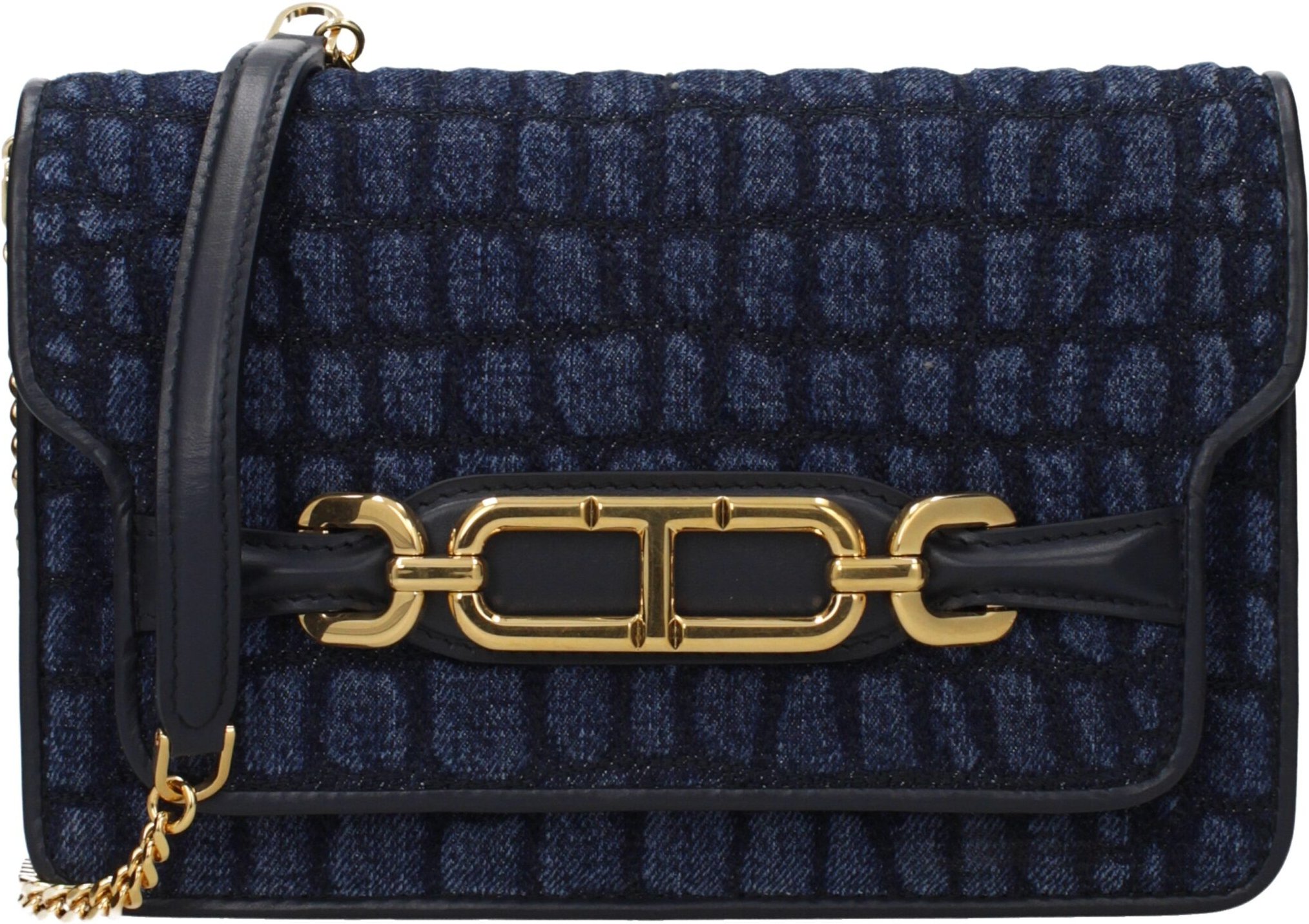 Blaue Stoff-Clutch