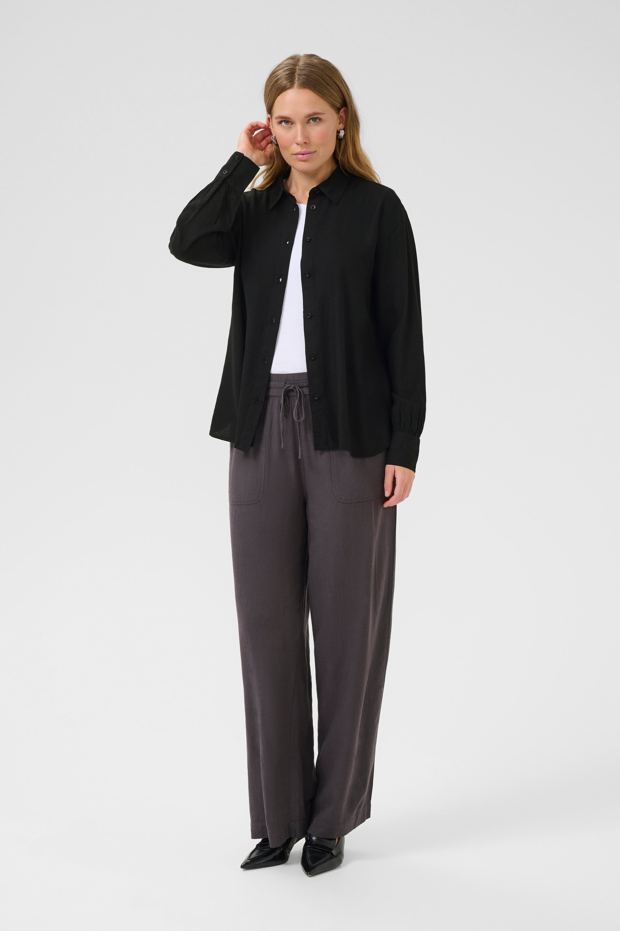 Langarm - Hemd Loose fit Black