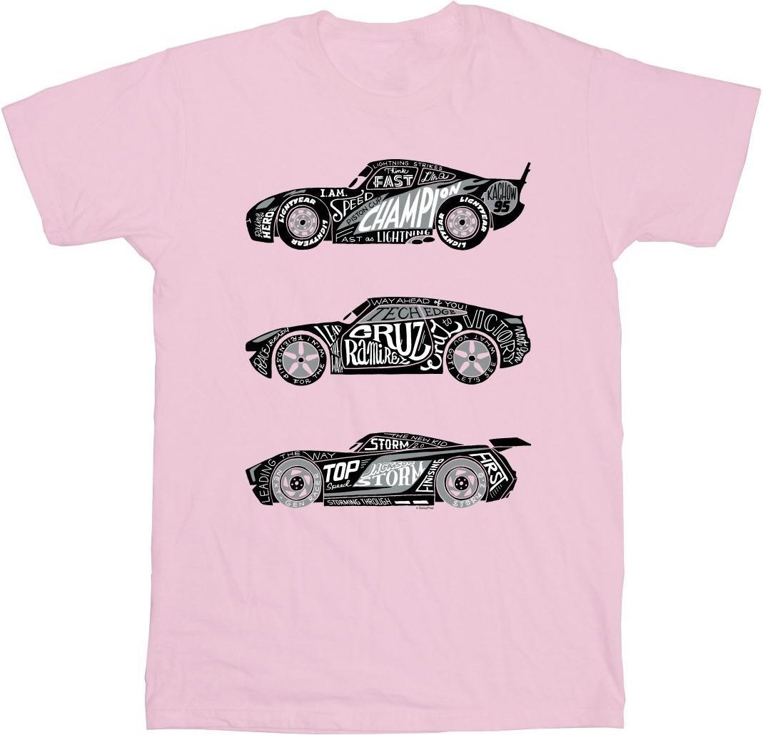 Disney - "Cars Text Racers" T-Shirt für Damen (Babyrosa)