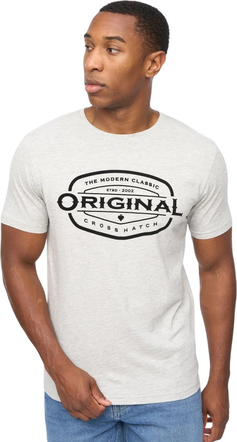 Crosshatch - "Traptons" T-Shirt für Herren (Grau meliert)