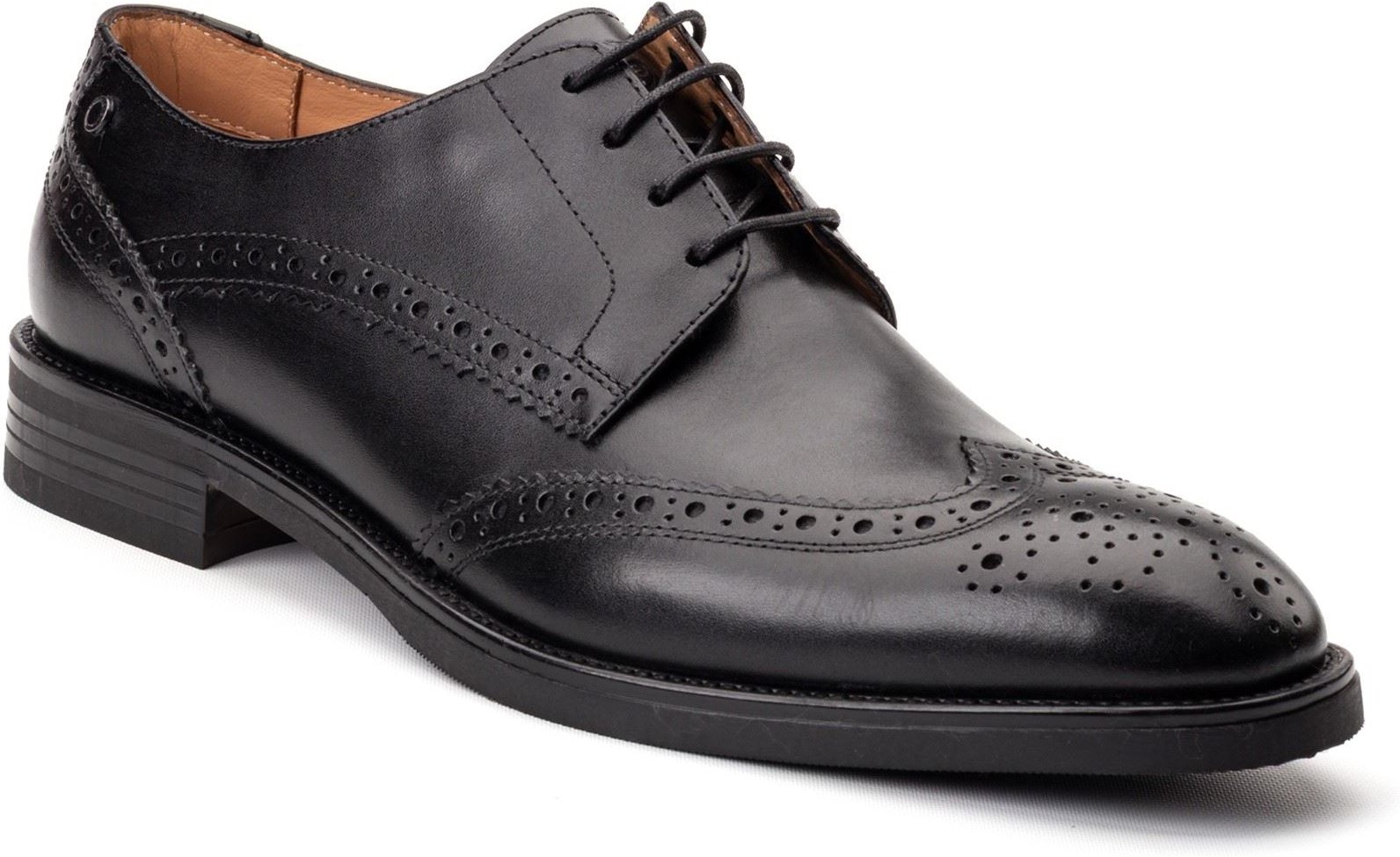 Thumbnail - Base London Herren Elegante Schwarze Brogues aus Leder