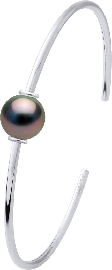 Armreif - Silber 925 - Echte Tahiti-Zuchtperlen rund 9-10 mm