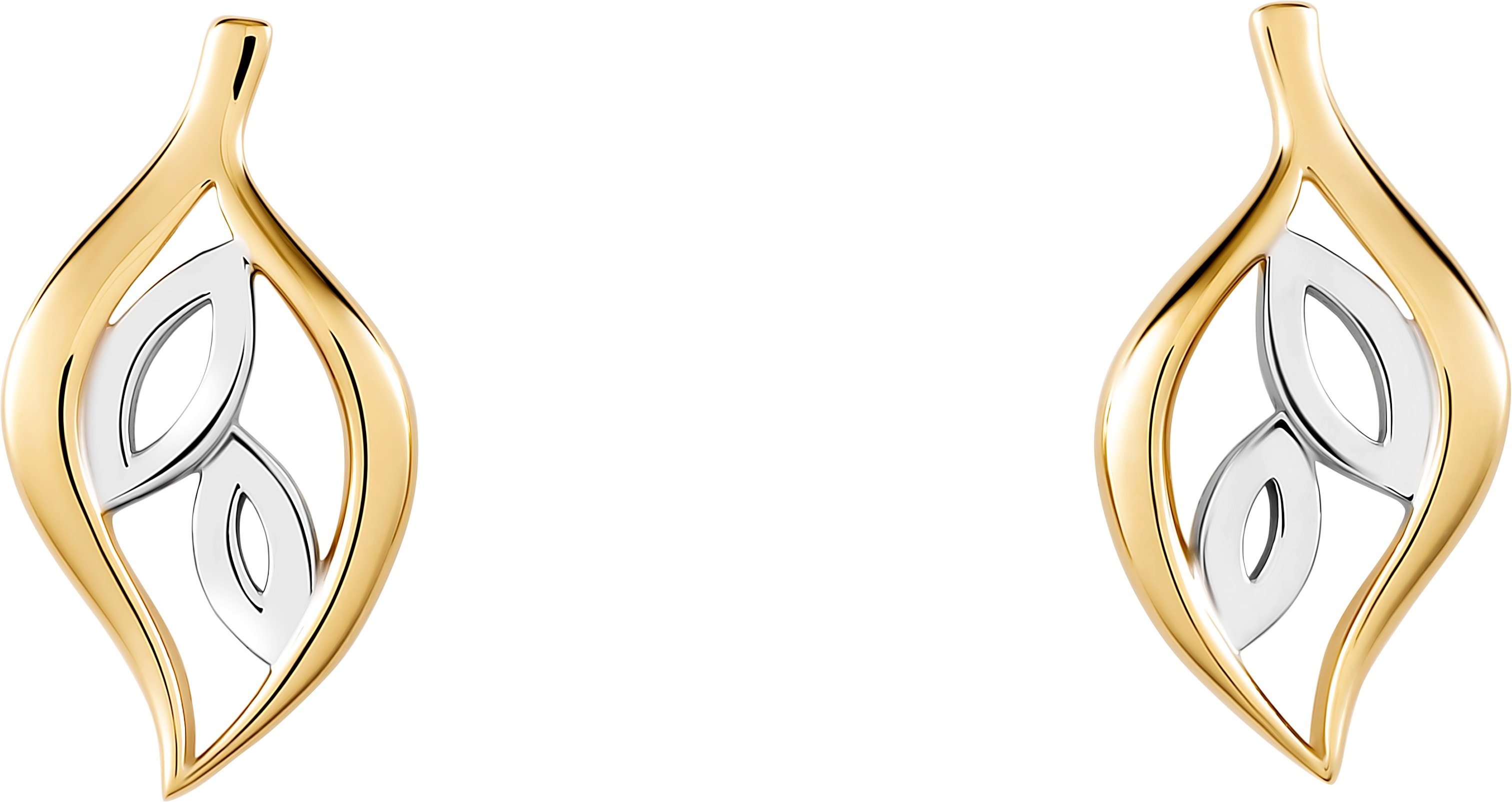 Orphelia 'Charlotte' Ohrstecker für Damen, 925 Sterling Silber - Silber/Gold ZO-7523/G